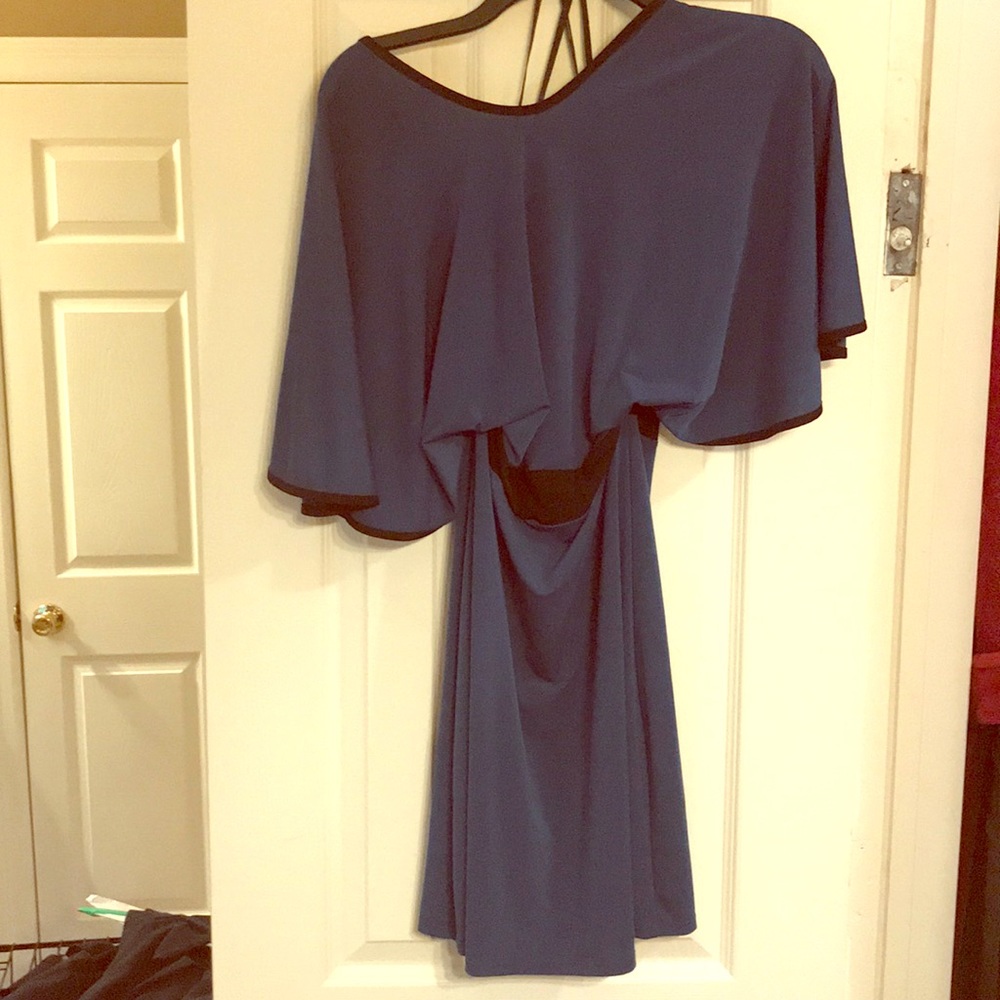 Turquoise dress with open back